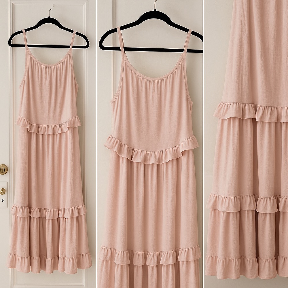 Elegant Pink Ruffle Dress